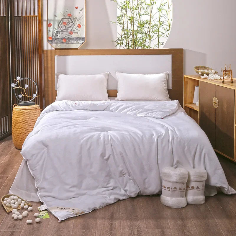 Mulberry Silk Quilts For Beds Natural Mulberry Silk Spring Winter Blanket Comforters Twin Queen King Single Double Size Quilts