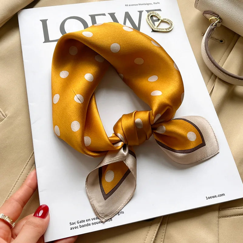 100% silk mulberry  scarf small square women's versatile new foreign style fashion  high-end autumn 53CM