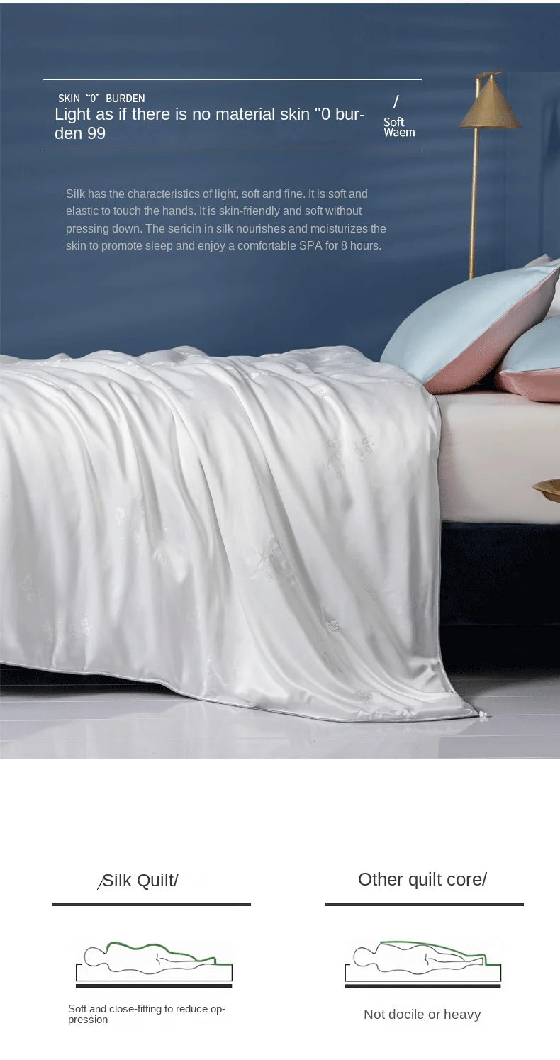 Mulberry Silk Quilts For Beds Natural Mulberry Silk Spring Winter Blanket Comforters Twin Queen King Single Double Size Quilts