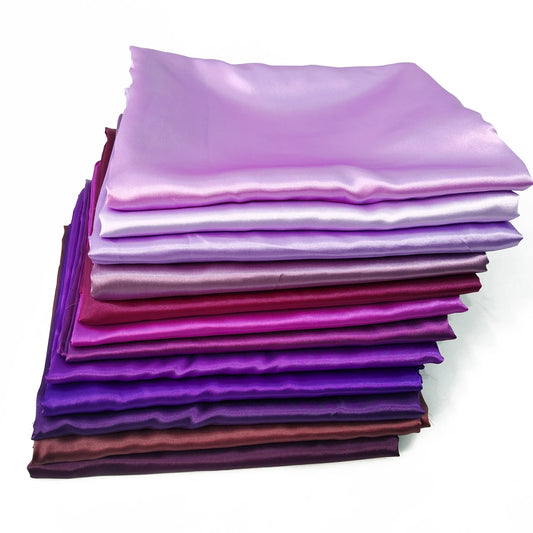 Solid Satin 58" Wide | 1Meter | 2Meters | 5Meters | Silky Charmeuse Scarf Craft DIY Fabric Purple