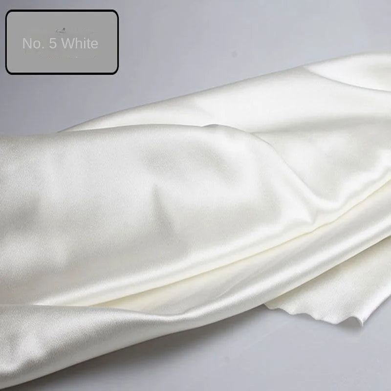 Satin Fabric By The Meter for Sewing Clothing Dress Cheongsam Shirt Pajamas Diy Soft Comfortable Smooth Thin Summer Black White