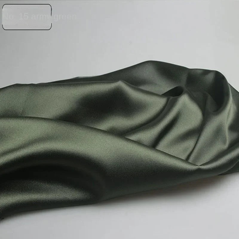 Satin Fabric By The Meter for Sewing Clothing Dress Cheongsam Shirt Pajamas Diy Soft Comfortable Smooth Thin Summer Black White