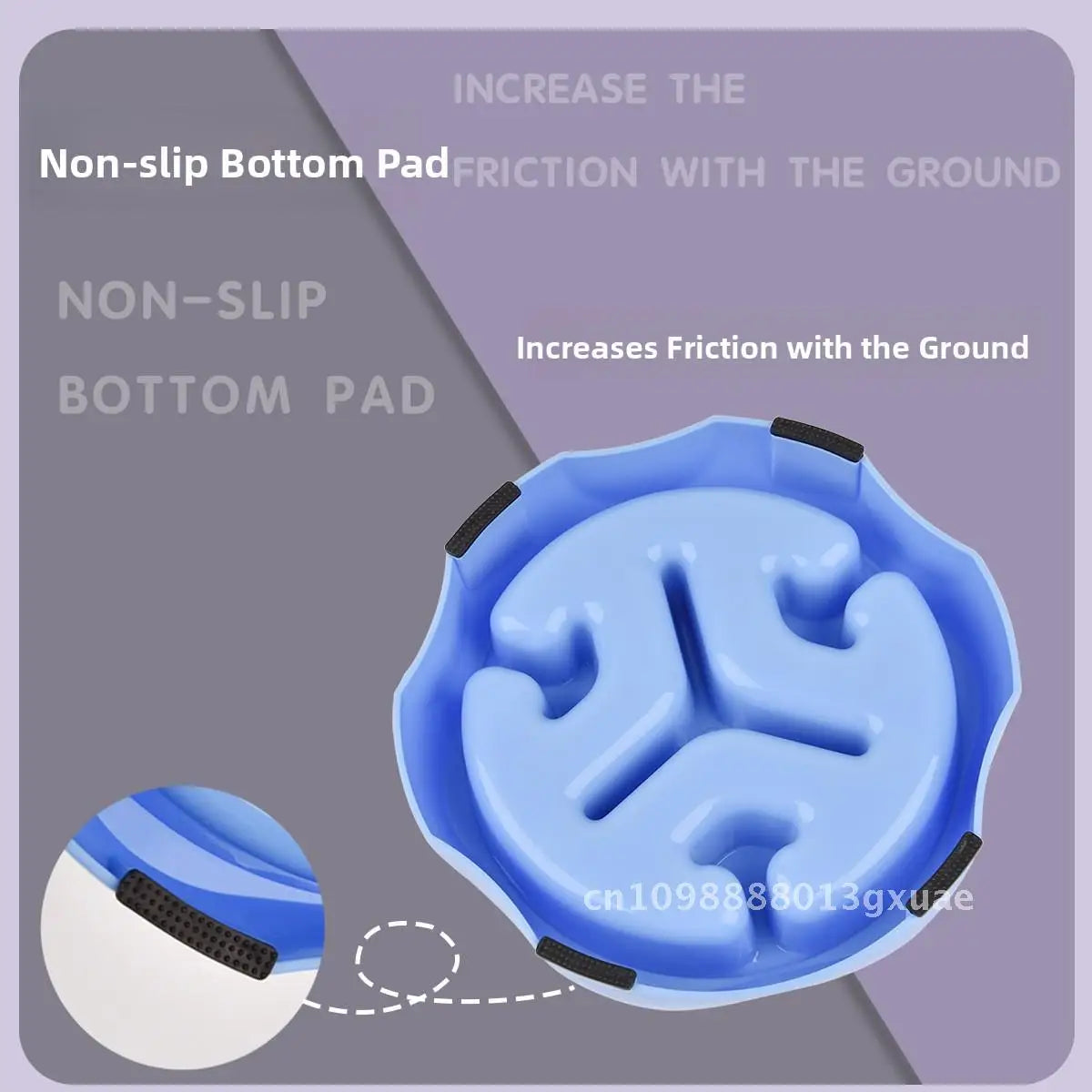 Anti-Overturning Slow Food Bowl for Dogs And Cats Puppy Pet Supplies round Design Anti-Choking PP Material Wholesale