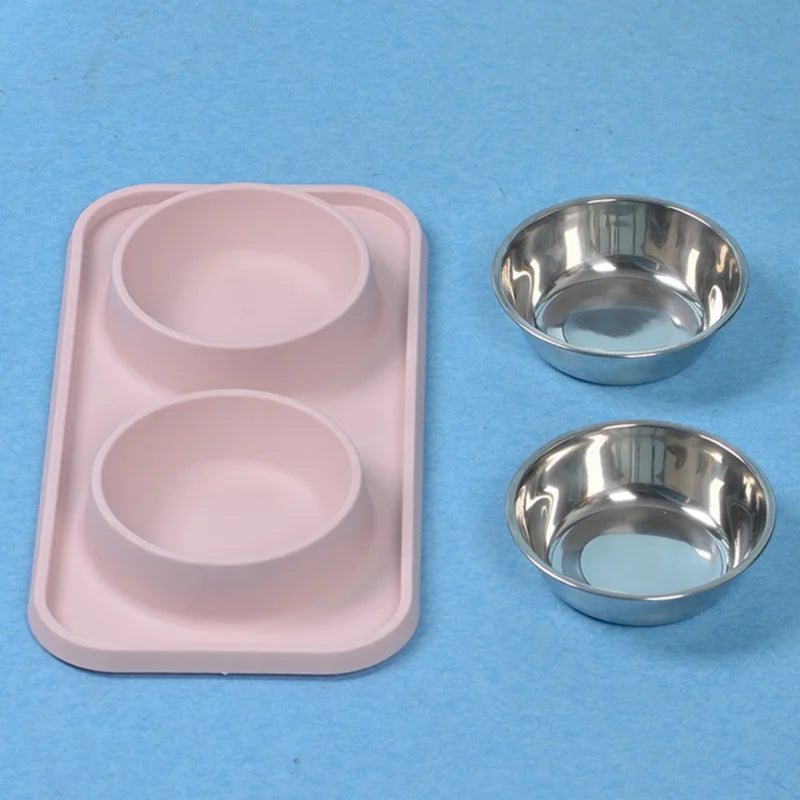 Dog Bowls Stainless Steel Dog Bowl With No Spill Dog Food Bowl Non-Slip Mat Feeder Bowls Pet Bowl For Dogs Cats