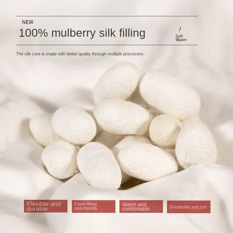 Mulberry Silk Quilts For Beds Natural Mulberry Silk Spring Winter Blanket Comforters Twin Queen King Single Double Size Quilts