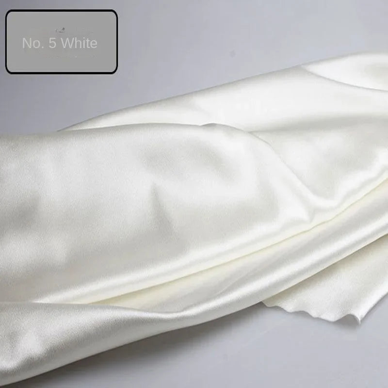 Satin Fabric By The Meter for Sewing Clothing Dress Cheongsam Shirt Pajamas Diy Soft Comfortable Smooth Thin Summer Black White