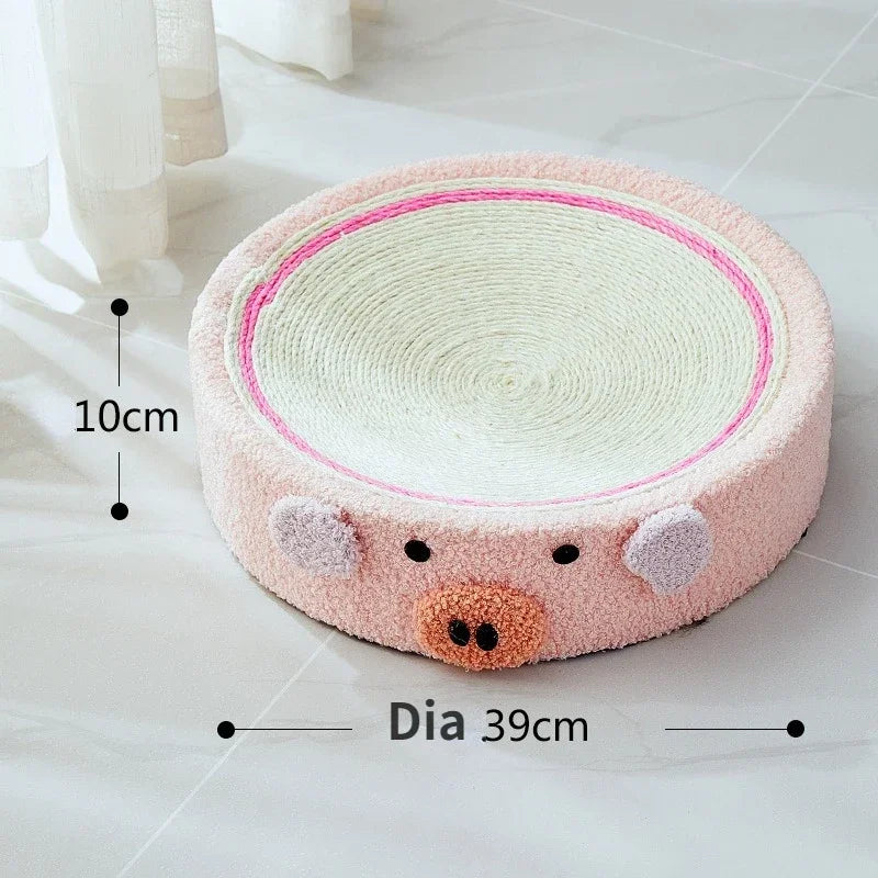 Round Cat Scratcher Pad Sisal Weave Cats Scratching Board 2 in 1 Cat House Grinding Claws Cats Training Toys Furniture Supplies