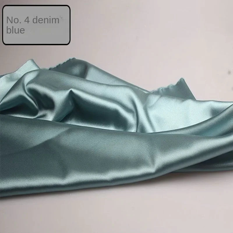 Satin Fabric By The Meter for Sewing Clothing Dress Cheongsam Shirt Pajamas Diy Soft Comfortable Smooth Thin Summer Black White