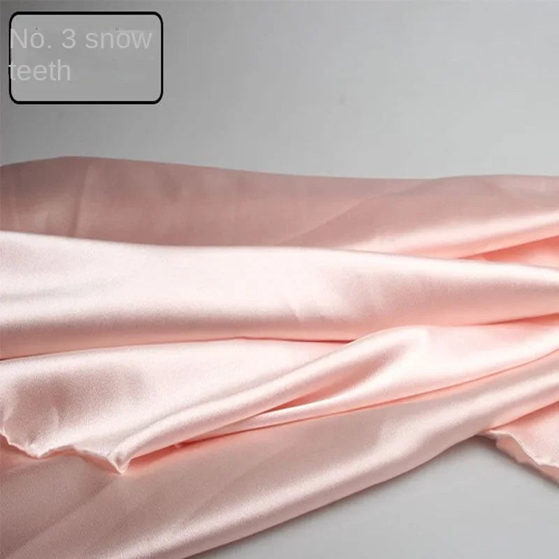 Satin Fabric By The Meter for Sewing Clothing Dress Cheongsam Shirt Pajamas Diy Soft Comfortable Smooth Thin Summer Black White