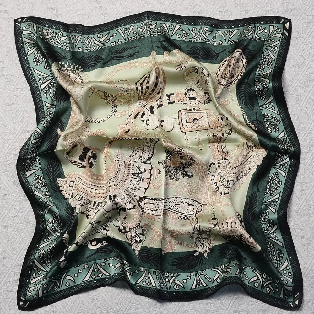 100% Pure Mulberry Silk Square Scarf  Fashionable and Versatile High-end Silk Scarf  12 Momme Single Sided Printing 68x68CM