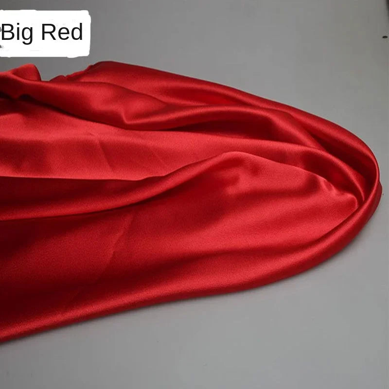 Satin Fabric By The Meter for Sewing Clothing Dress Cheongsam Shirt Pajamas Diy Soft Comfortable Smooth Thin Summer Black White