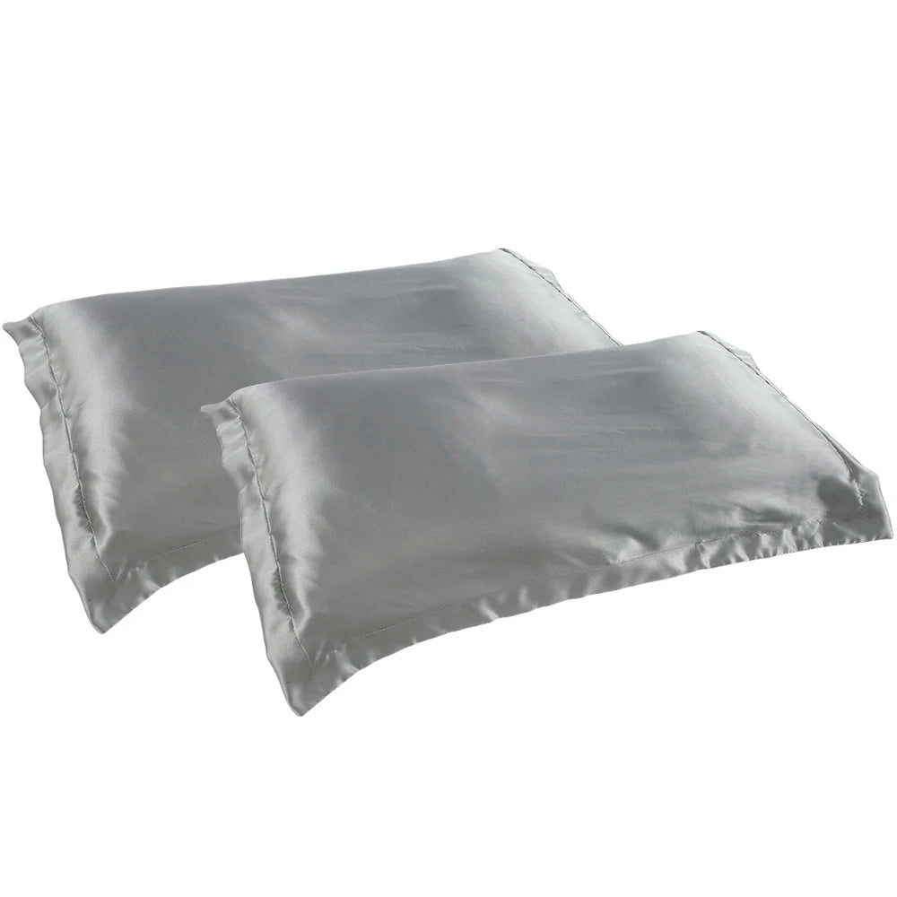 2PCS 100% Mulberry Silk Pillowcase Real Silk Pillowcase Pure Natural Silk Pillowcase Standard Queen King Size Pillow Case