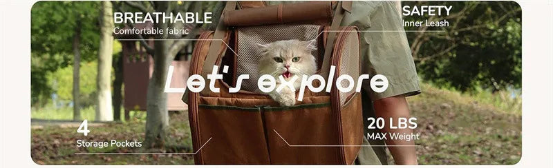 Pet supplies, cat bag, expandable, breathable, convenient for going out, large space, small dog backpack, large empty cabin