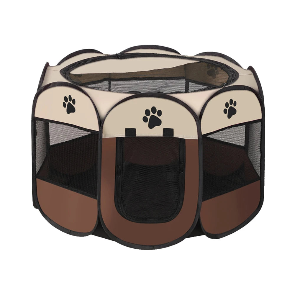 Portable Foldable Kennel Octagonal Fence Pet Tent Puppy Shelter Easy To Use Outdoor Easy Operation Large Dog Cages Cat Fences