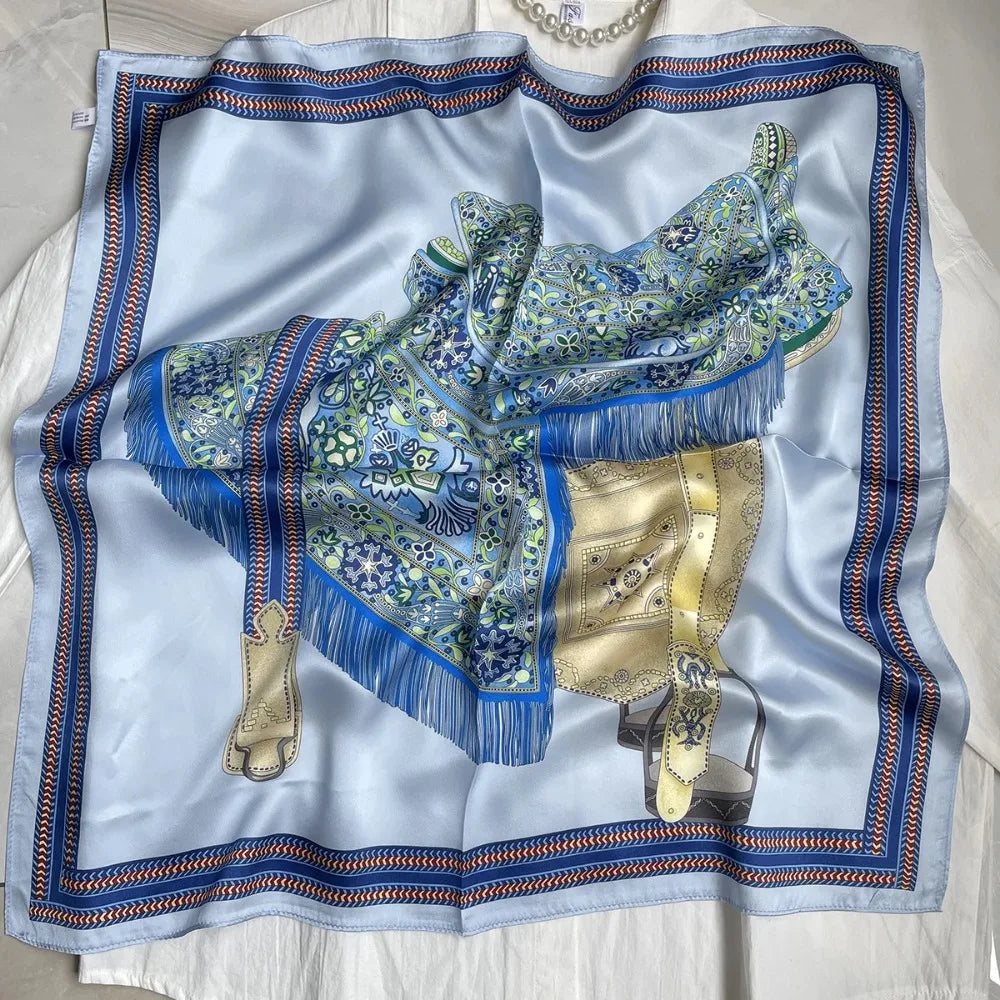 100% Pure Mulberry Silk Square Scarf  Fashionable and Versatile High-end Silk Scarf  12 Momme Single Sided Printing 68x68CM