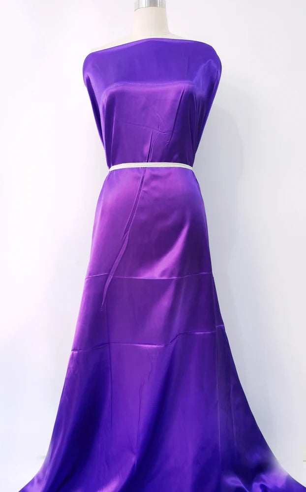 Solid Satin 58" Wide | 1Meter | 2Meters | 5Meters | Silky Charmeuse Scarf Craft DIY Fabric Purple