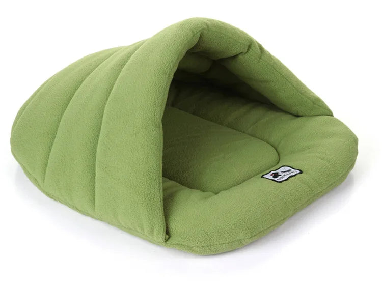 Pet Dog Cave Bed Thick Fleece Warm Soft Slipper Shape Beds for Puppy Cats Tent Sleeping Mats Winter Pets Indoor Triangle Nest