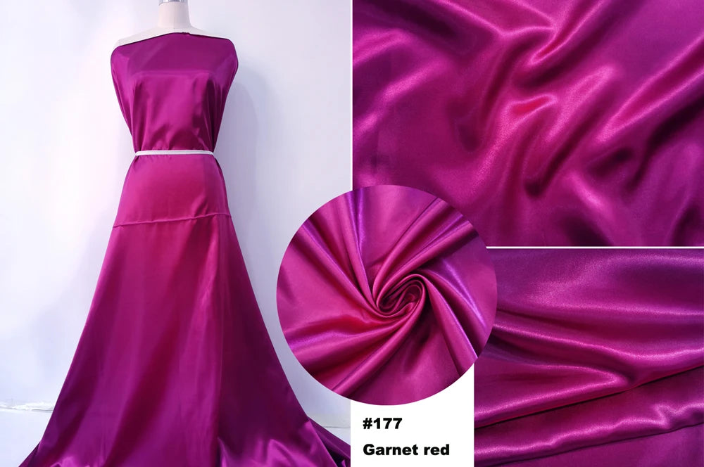 Solid Satin 58" Wide | 1Meter | 2Meters | 5Meters | Silky Charmeuse Scarf Craft DIY Fabric Purple