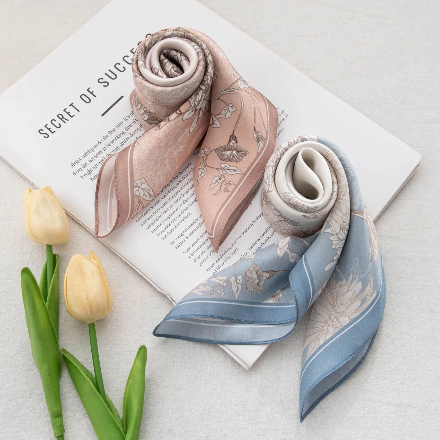 100% mulberry silk scarf fashion high sense versatile small square