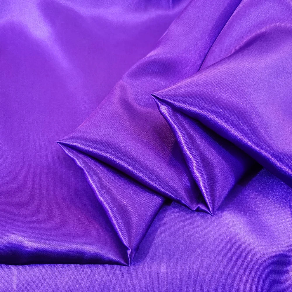 Solid Satin 58" Wide | 1Meter | 2Meters | 5Meters | Silky Charmeuse Scarf Craft DIY Fabric Purple
