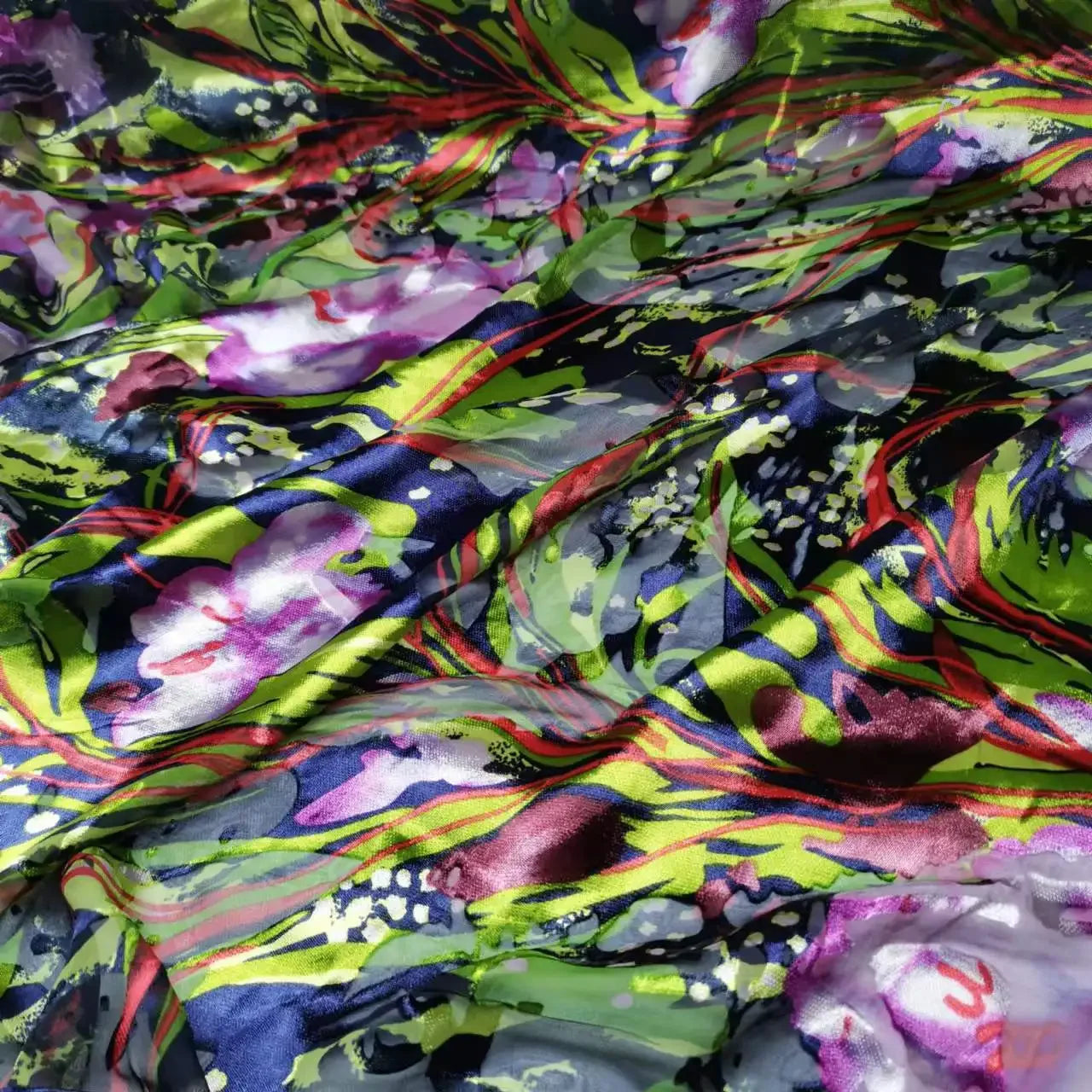 Floral Mulberry Silk Fabric Soft Silk Silver Metallic Jacquard DIY Cloth Dress Scarf Material