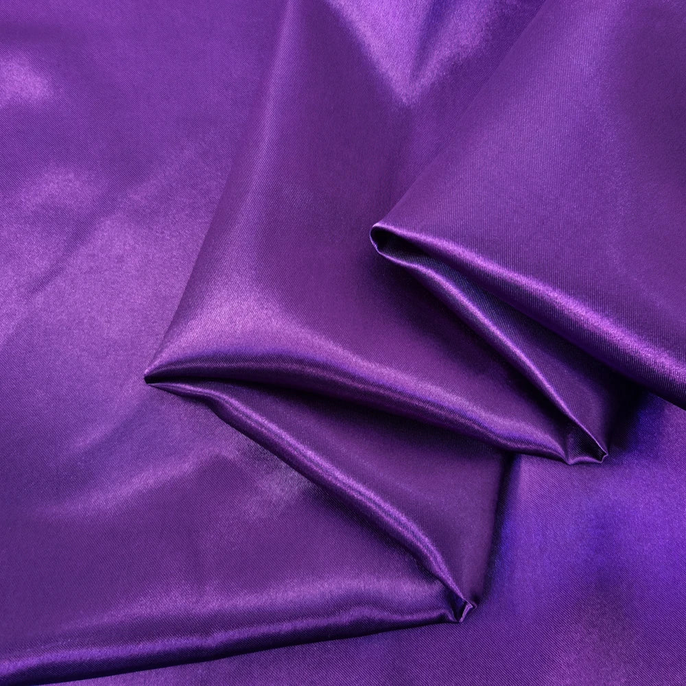 Solid Satin 58" Wide | 1Meter | 2Meters | 5Meters | Silky Charmeuse Scarf Craft DIY Fabric Purple