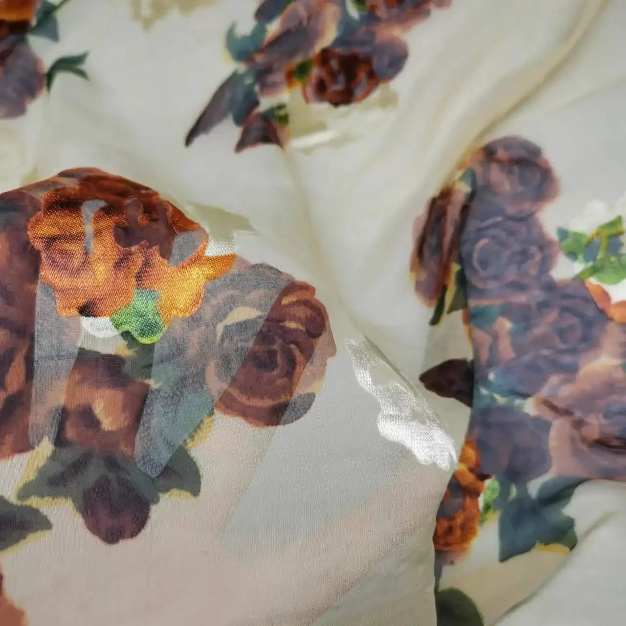 Floral Mulberry Silk Fabric Soft Silk Silver Metallic Jacquard DIY Cloth Dress Scarf Material