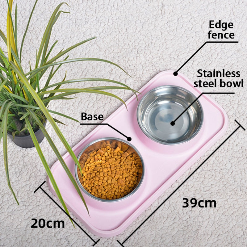 Dog Bowls Stainless Steel Dog Bowl With No Spill Dog Food Bowl Non-Slip Mat Feeder Bowls Pet Bowl For Dogs Cats